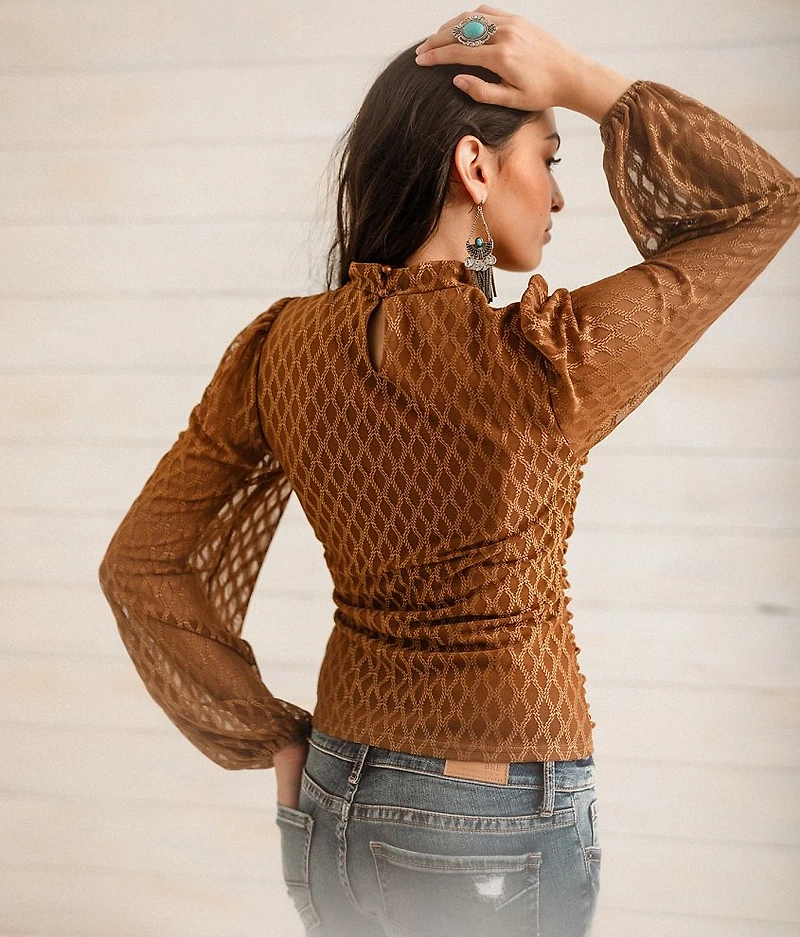 Ruched Keyhole Top