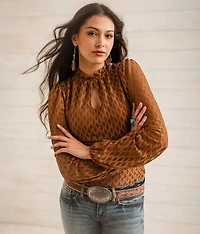 Ruched Keyhole Top