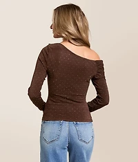 Off The Shoulder Rhinestone Top