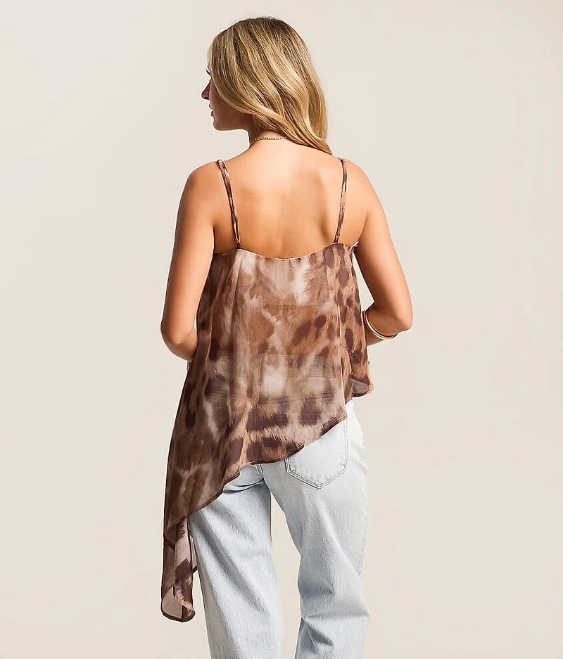 Animal Print Asymmetrical Tank Top