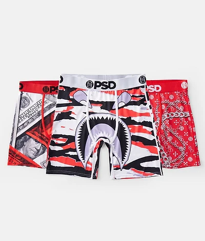 Fire Red 3 Pack Stretch Boxer Briefs
