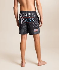 Boats & Bass Stretch Swim Trunks