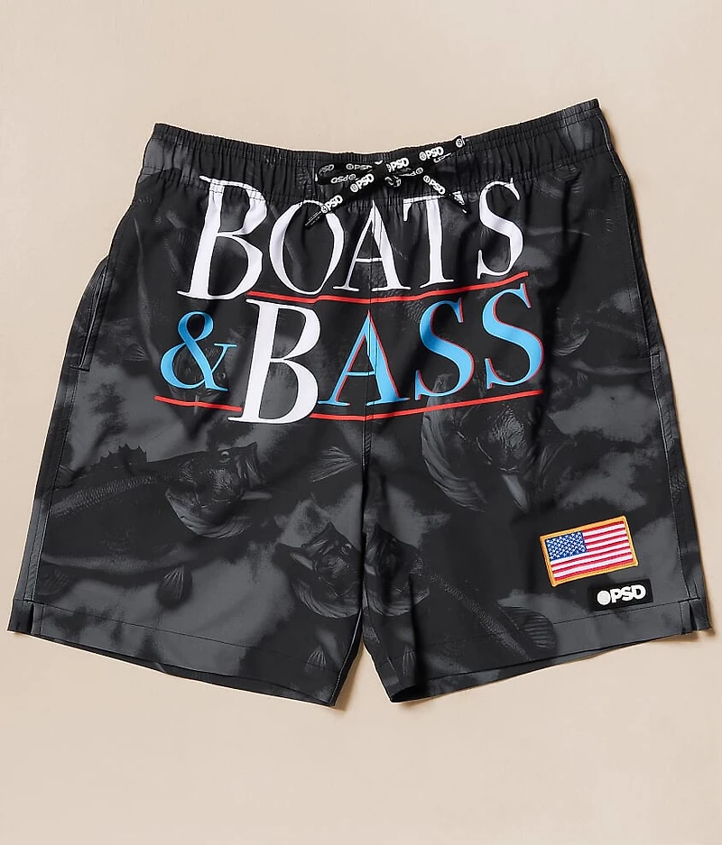 Boats & Bass Stretch Swim Trunks