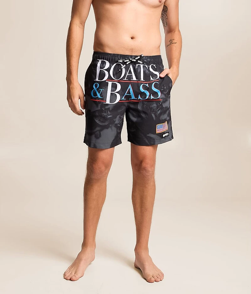 Boats & Bass Stretch Swim Trunks