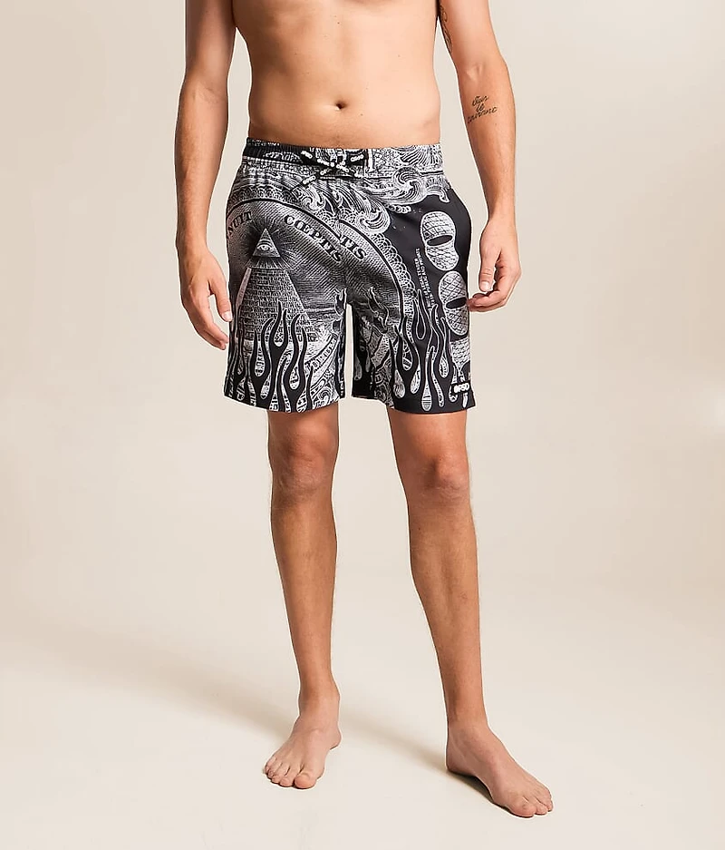 Silver Bands Stretch Swim Trunks