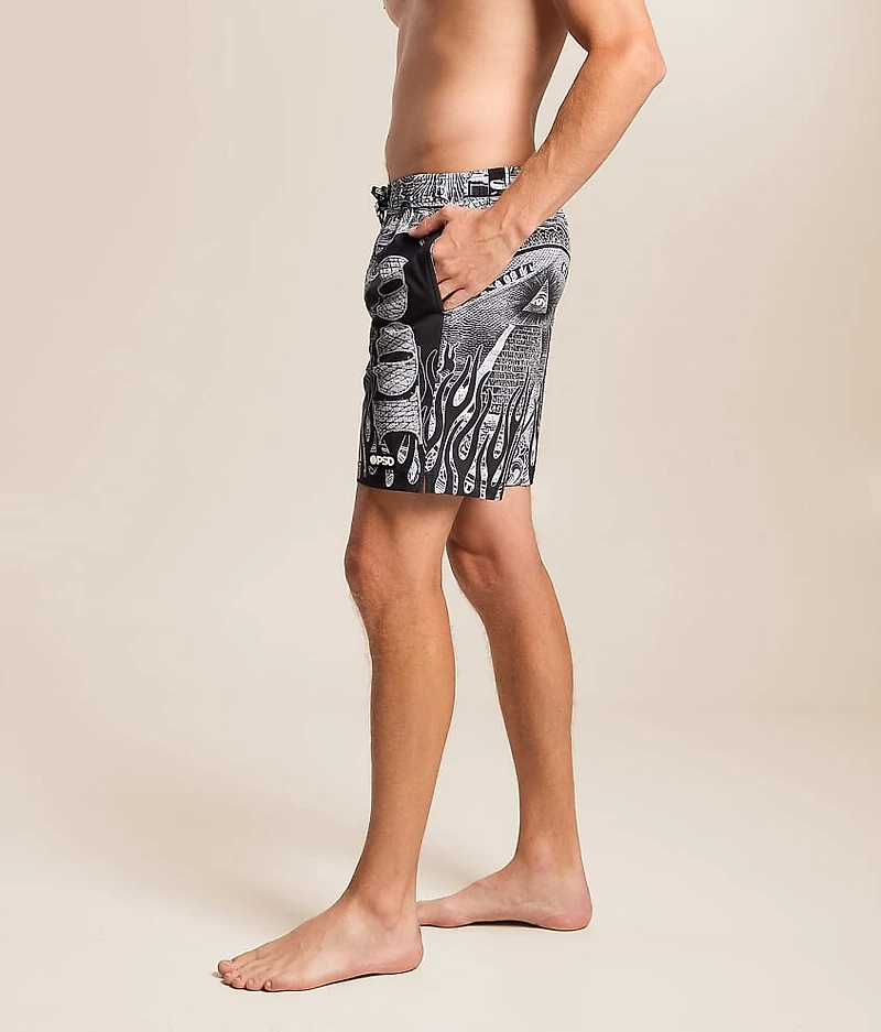 Silver Bands Stretch Swim Trunks