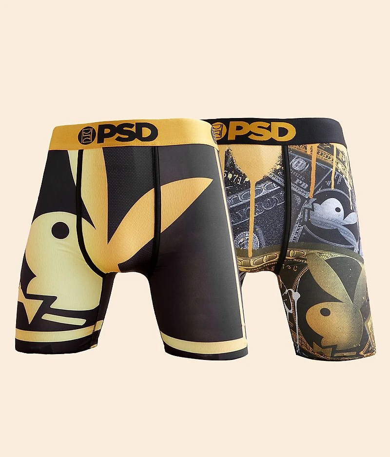 2 Pack Playboy Golden Stretch Boxer Briefs