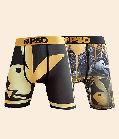 2 Pack Playboy Golden Stretch Boxer Briefs