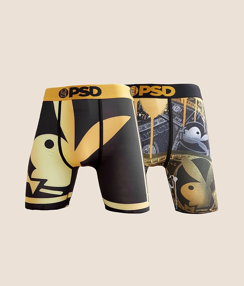 2 Pack Playboy Golden Stretch Boxer Briefs