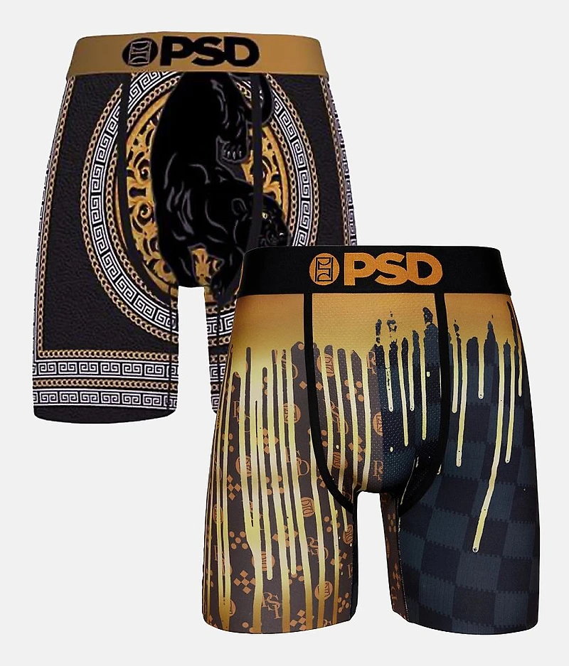 Black & Gold 2 Pack Stretch Boxer Briefs