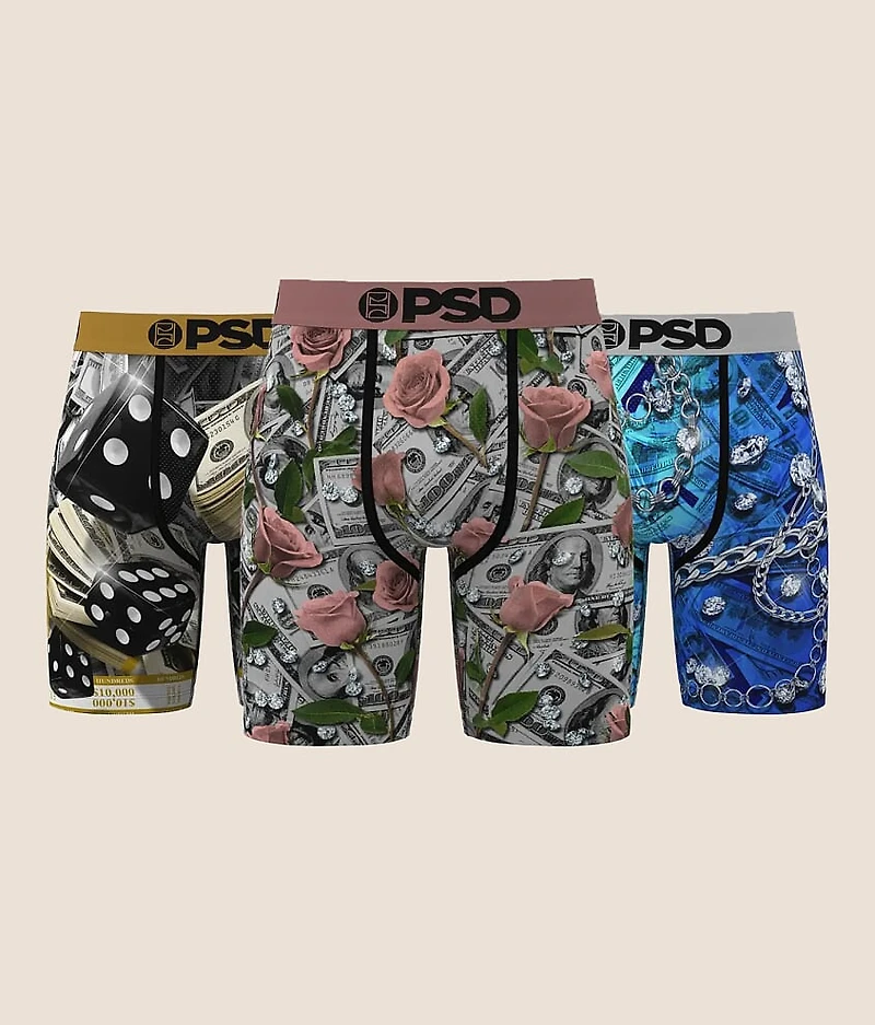 3 Pack Rose Royal Stretch Boxer Briefs