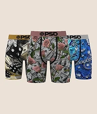 3 Pack Rose Royal Stretch Boxer Briefs