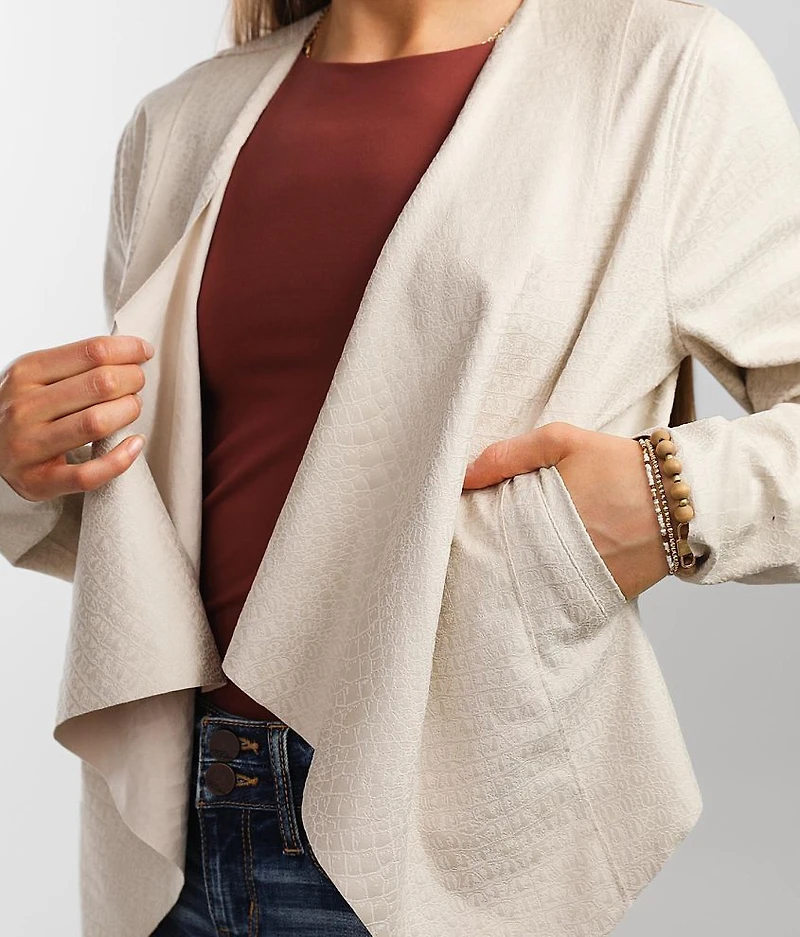 Snake Print Cropped Jacket