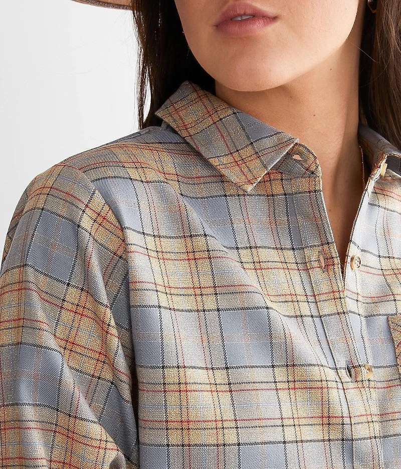 Metallic Plaid Shirt