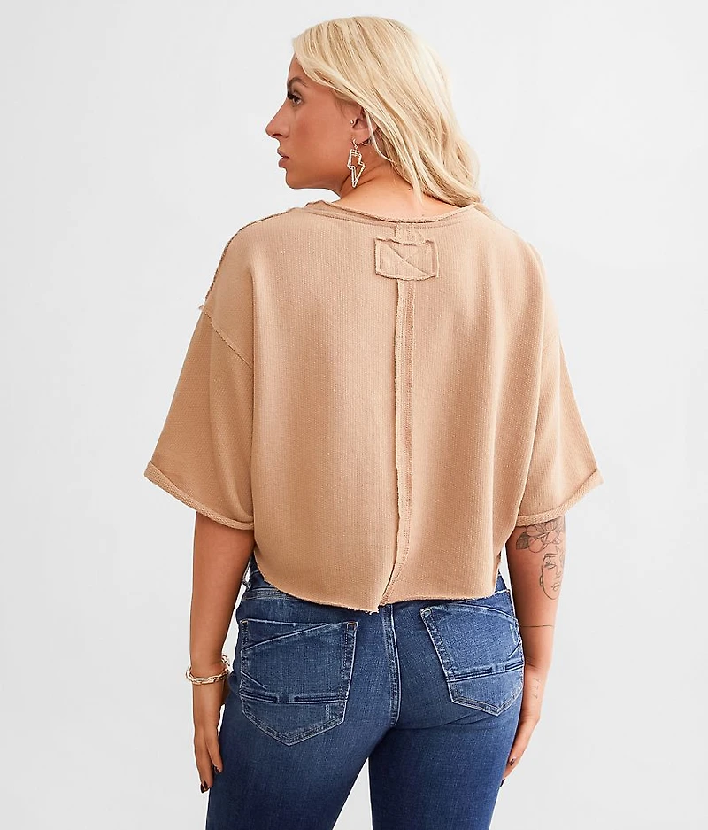 Raw Edge Cropped Top