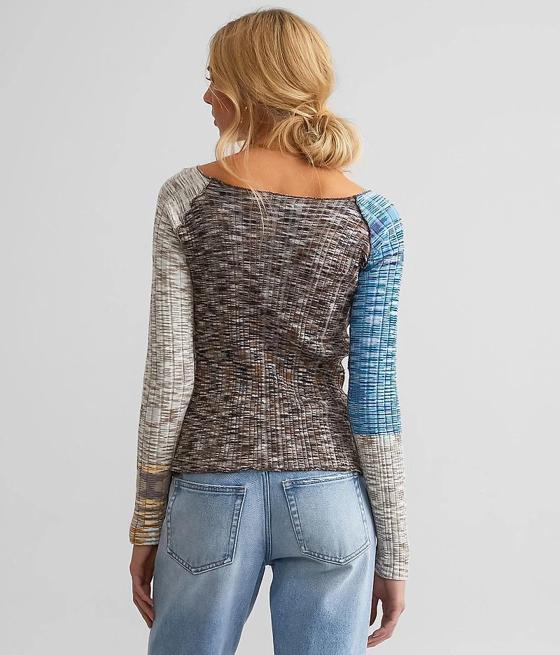 Ribbed Color Block Top