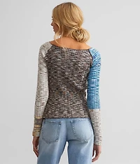Ribbed Color Block Top