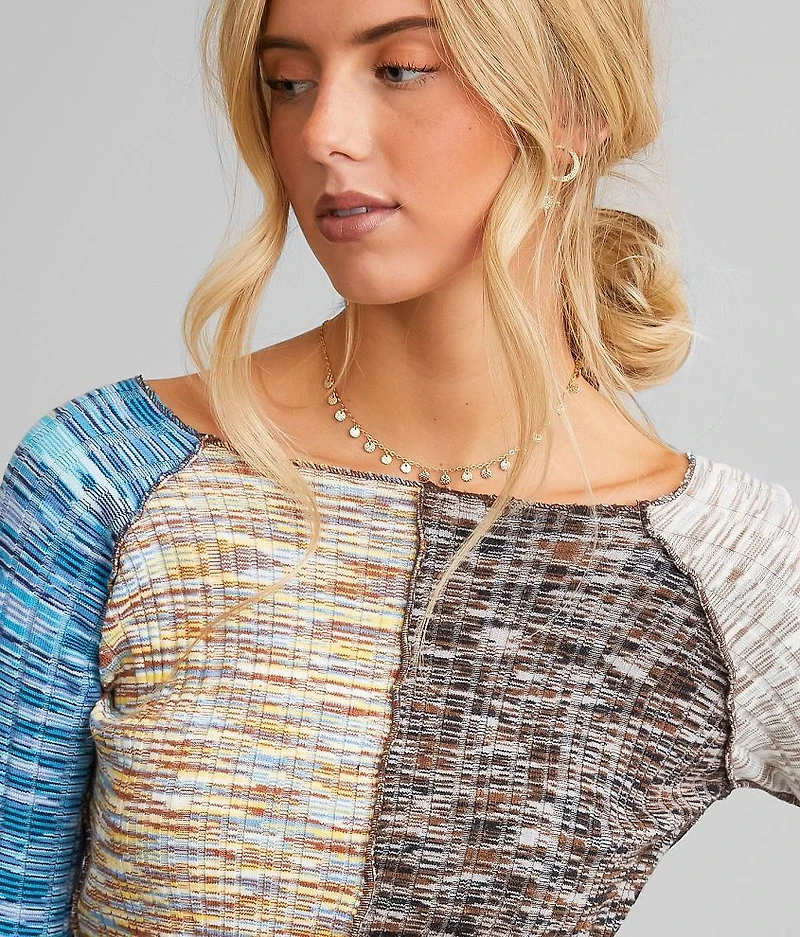 Ribbed Color Block Top