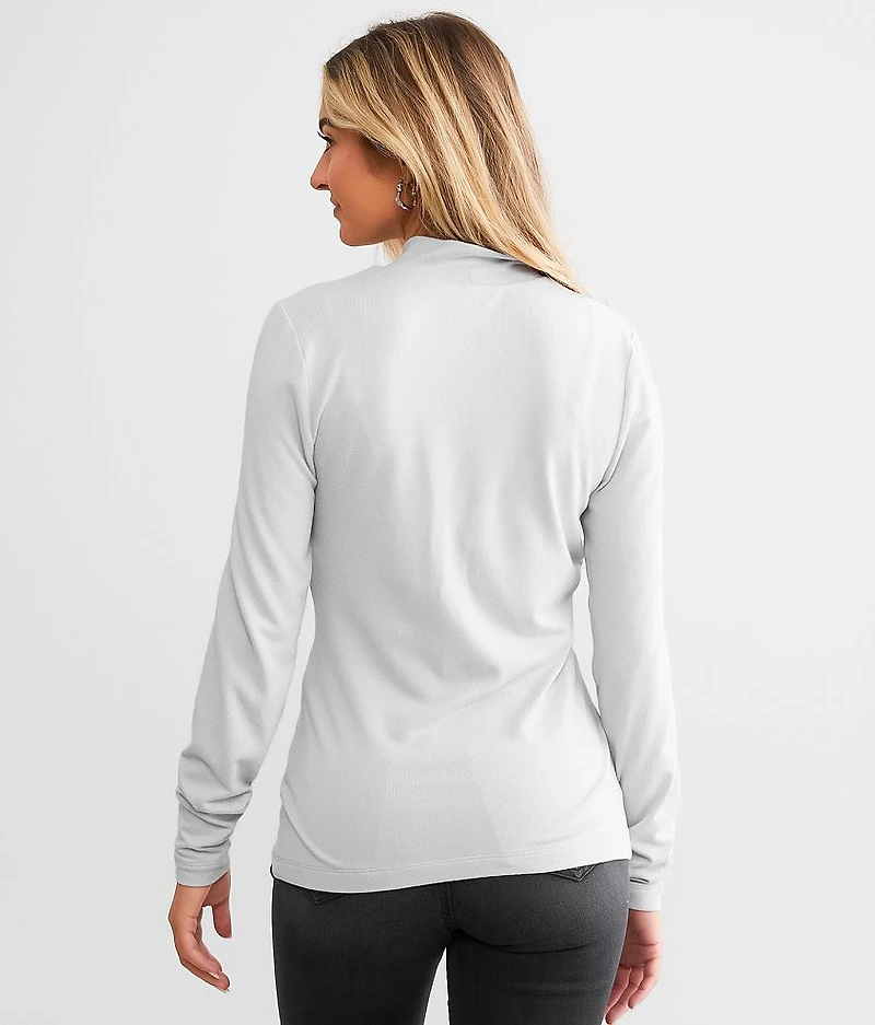 Brushed Mock Neck Top