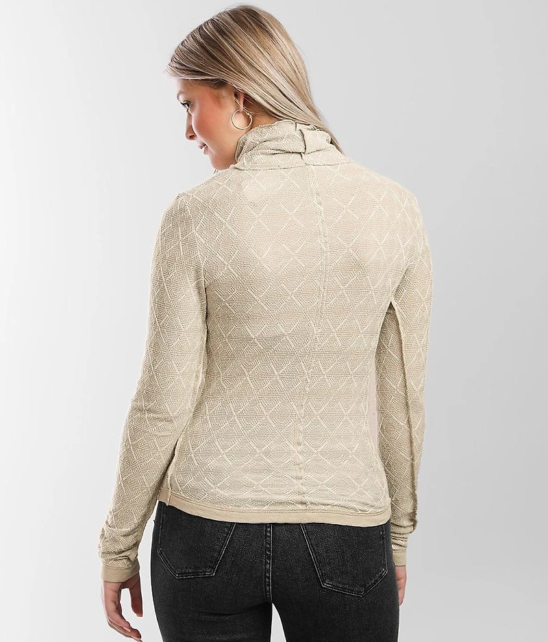 Jacquard Raw Edge Top
