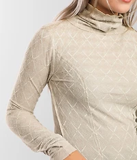 Jacquard Raw Edge Top