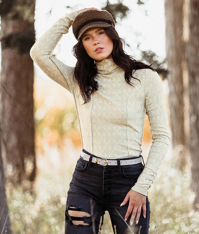 Jacquard Raw Edge Top