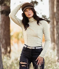 Jacquard Raw Edge Top