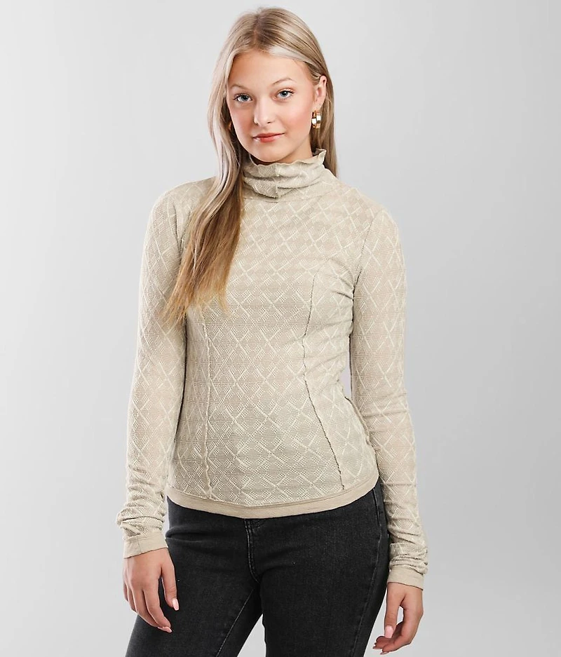 Jacquard Raw Edge Top