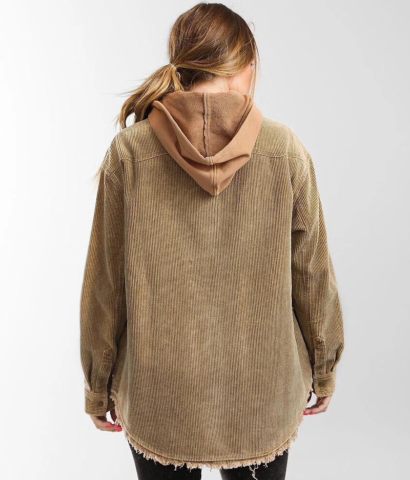 Hooded Corduroy Shacket