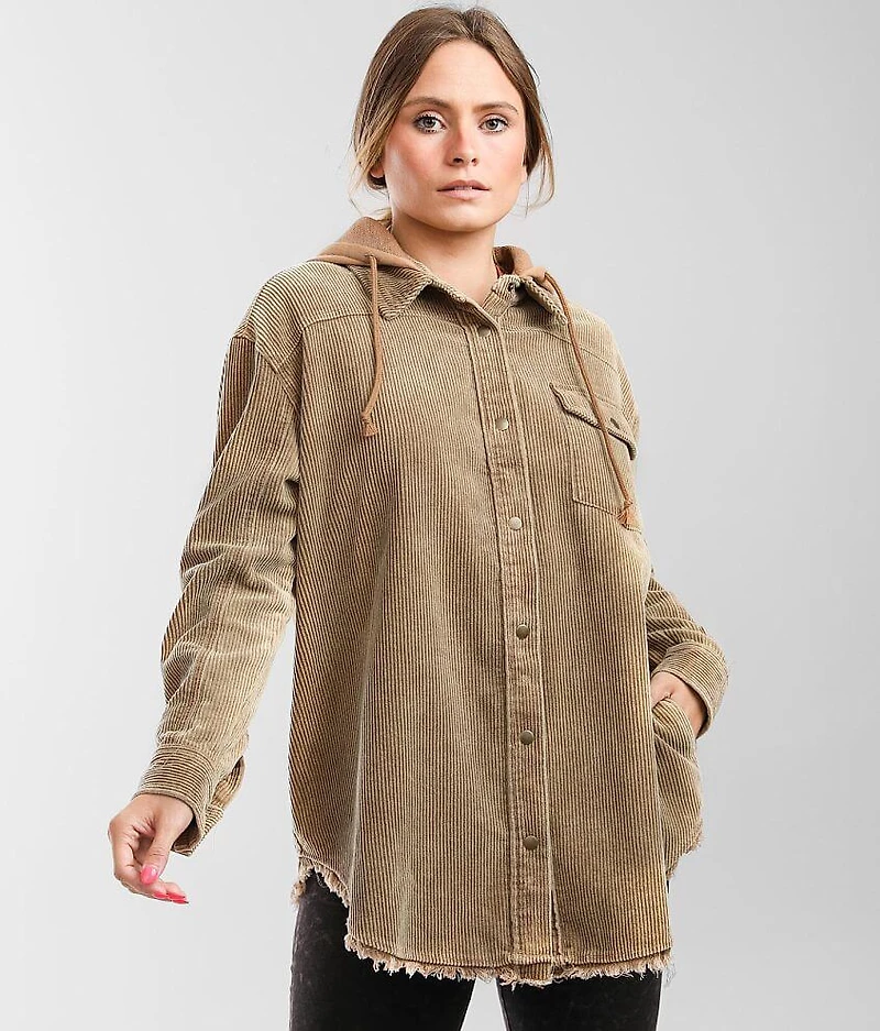 Hooded Corduroy Shacket