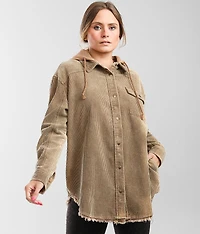 Hooded Corduroy Shacket