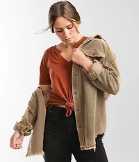 Hooded Corduroy Shacket