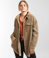 Hooded Corduroy Shacket