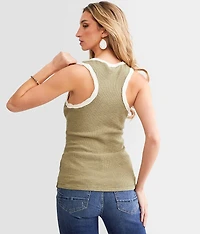 Ribbed Raw Edge Tank Top