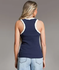Ribbed Raw Edge Tank Top