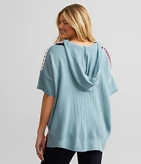Striped Fringe Hooded Sweater