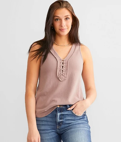 Lace-Up Tank Top