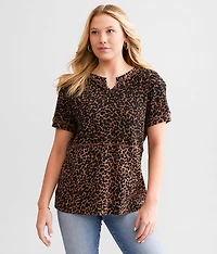 Cheetah Print Pieced Top