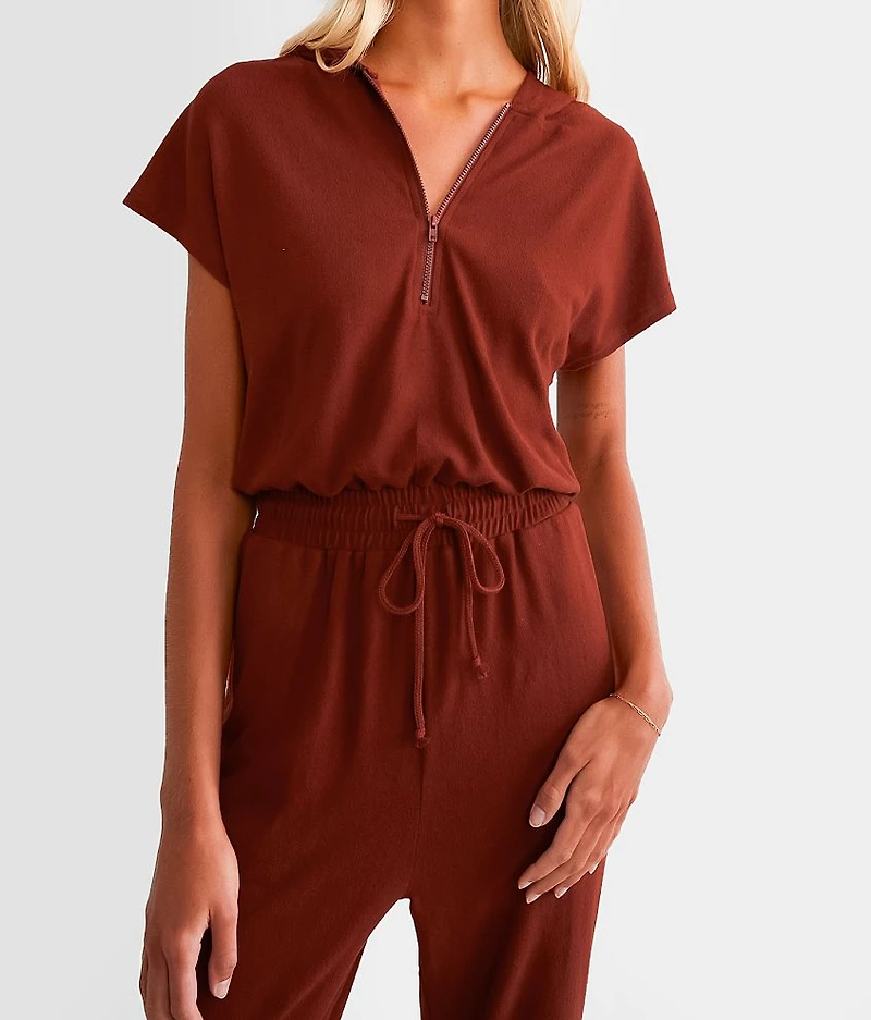 Hooded Quarter Zip Jumpsuit