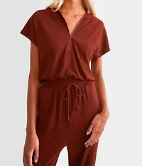 Hooded Quarter Zip Jumpsuit
