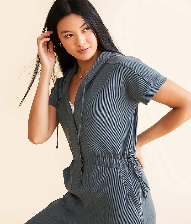 Hooded Henley Jumpsuit