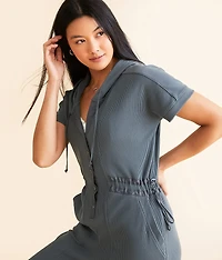 Hooded Henley Jumpsuit