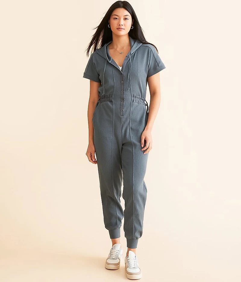 Hooded Henley Jumpsuit