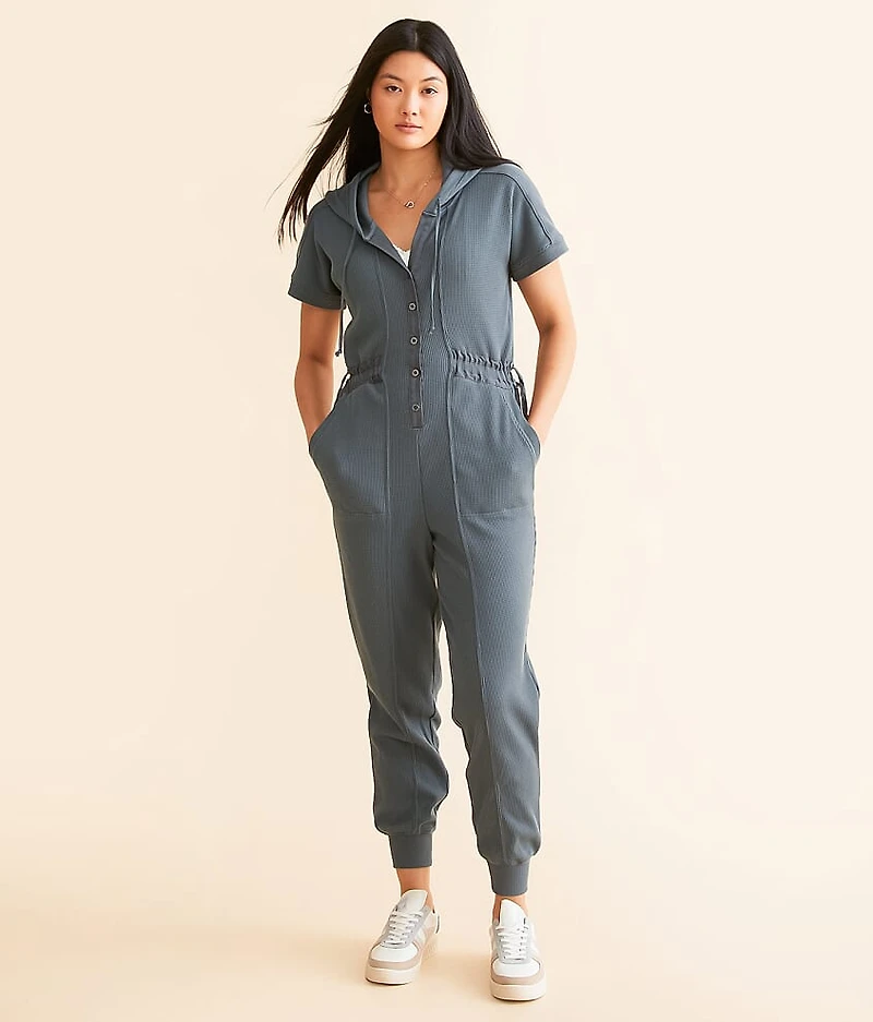 Hooded Henley Jumpsuit