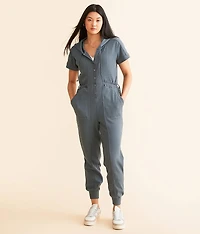 Hooded Henley Jumpsuit