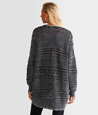 Mixed Stitch Cardigan Sweater