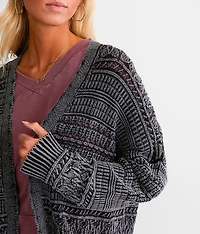 Mixed Stitch Cardigan Sweater