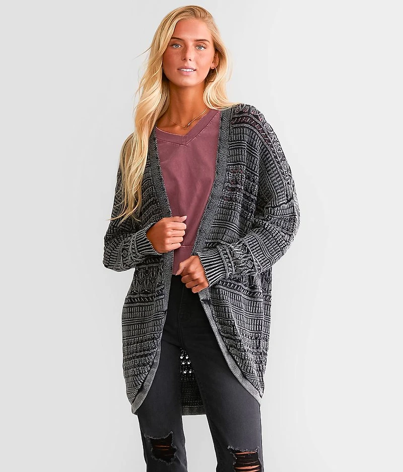 Mixed Stitch Cardigan Sweater