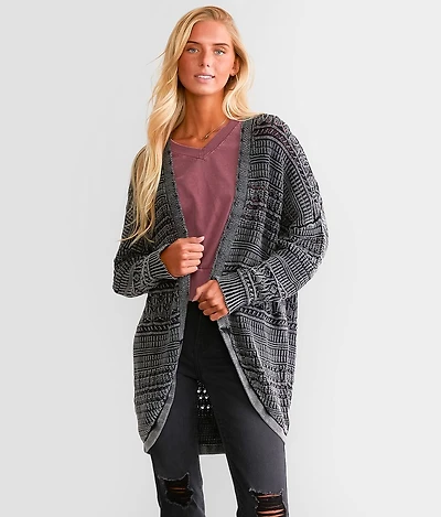 Mixed Stitch Cardigan Sweater