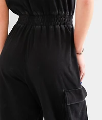 Washed Cargo Jumpsuit